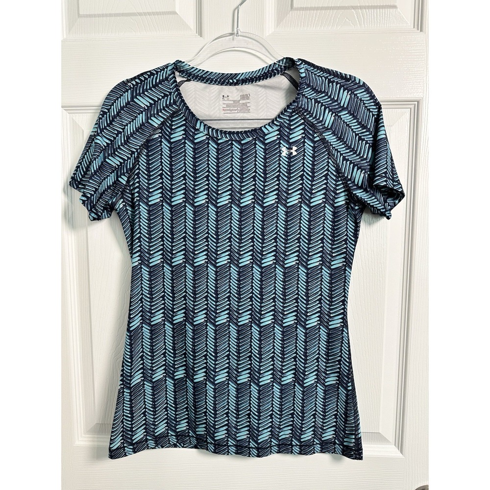 Under Armour Heat Gear Women's Alpha Running Shirt Size Small Blue Fitted